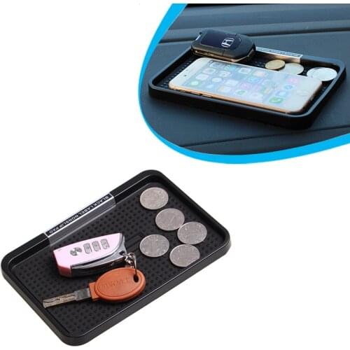 1pc Multifunctional Car Cell Phone Anti-skid Pad Perfume Coin Storage Tray Dashboard Universal GPS Mat Auto Interior Accessories