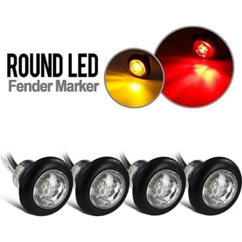 10PCS 3/4"Round Pentagon Shape lens LED Side Marker Light Truck Trailer Side Marker Light,with bullet terminals
