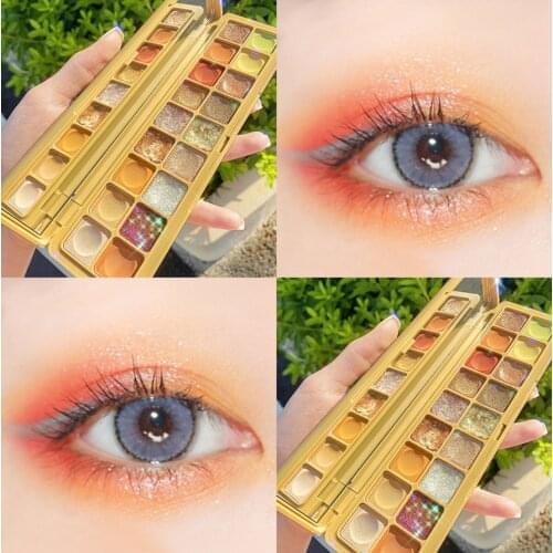 18 Colors Summer Fresh Eyeshadow Palette Glitter Pearlescent Waterproof Matte Delicate Eye Shadow