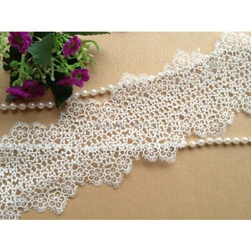 3 Yards White Cotton Lace Retro Venise Lace Trim Hollow Out Trim for Jewelry design, Bridal Supplies, Wedding Dress