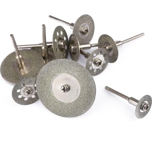10Pcs Diamond Cutting Discs for Drill Electric Grinder Cut Off Wheel Saw Blades for Dremel Rotary Tool with 1/8" (3mm) Mandrel