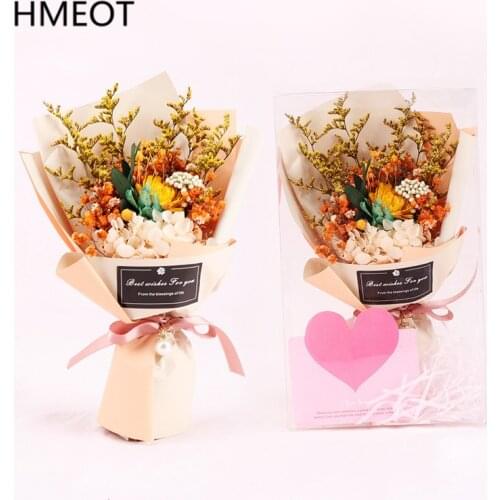 Preserved Everlasting Flower Bouquet Gift Box Bouquet Christmas New Year Birthday Valentines Day Gift For Mom Lover Girlfriend