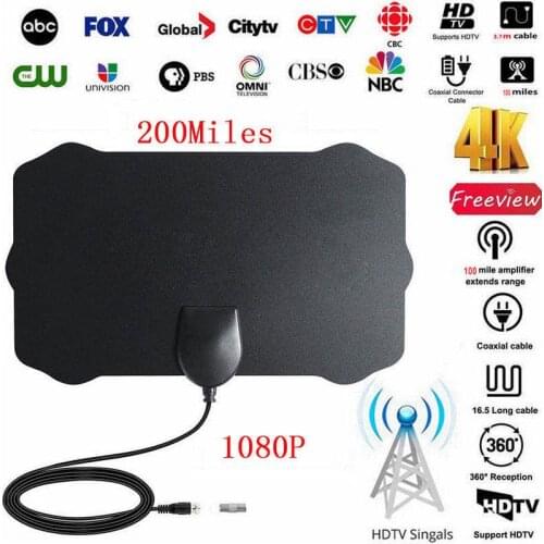 1080P 200 Mile Range Antenna TV Digital HD Skywire 4K Antena Digital Indoor HDTV