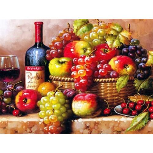 Diy 5D Diamond Painting Fruit Grape Diamond Mosaic Embroidery Cross Stitch Scenery Full Square/Round Kitchen Decor Landscape