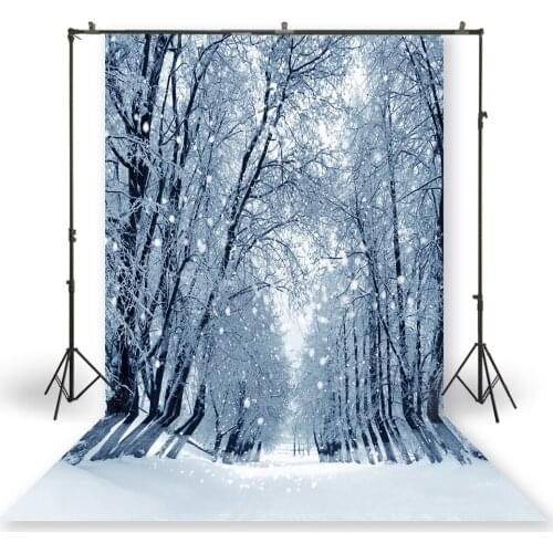HUAYI Photography Backdrops Christmas Day Celebration Party Decor Photo Background Snowy Forest Holiday Family Backdrop XT-7098