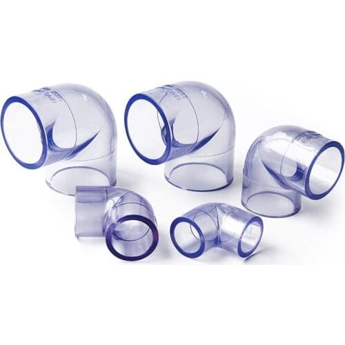 Gogo PVC transparent elbow water supply pipe fitting UPVC water pipe 90 degree elbow plastic angle 63-110mm