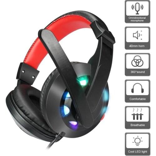 Over-Ear Earphone Wired Earphone HiFi Headphones A65 Wired Gaming Headphone Headset Stereo Deep Bass Microphone