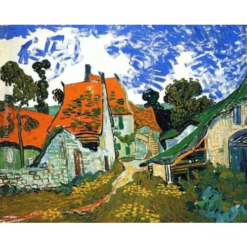 Village Street by Vincent Van Gogh Reproduction oil painting Canvas art Handmade High quality