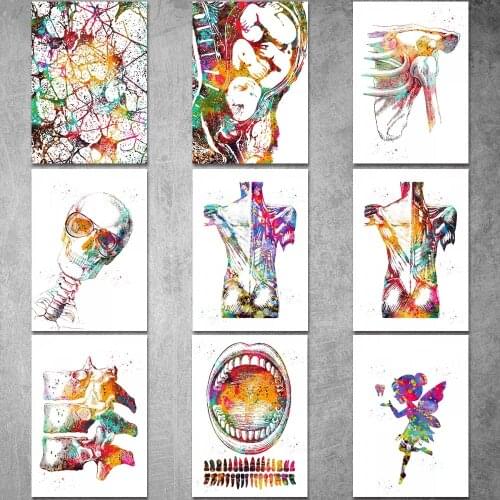 Canvas Painting Thoracic Vertebrae Posters and Prints Wall Art Picture for Living Room Decor No Frame