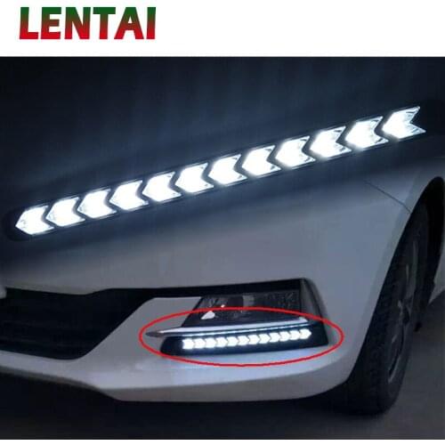 LENTAI 1Set Car LED DRL fog Light Turn Signals with Yellow Steering For Toyota Corolla Seat Leon Jeep Renegade Skoda Fabia Rapid