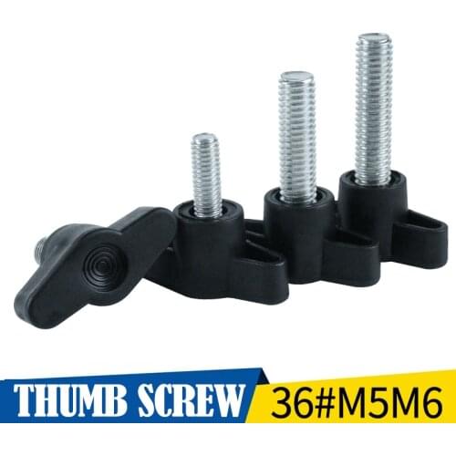 LUHUICHANG 3/5PCS M6 M8 T type Nylon Plastic Head Handle Thumb Screw Bakelite Bolt Head diameter 36mm