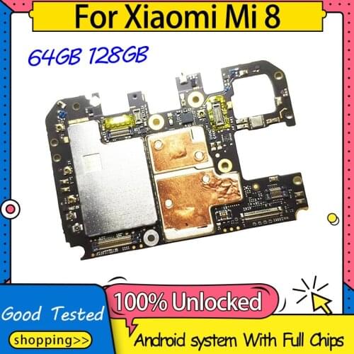 64G Motherboard For Xiaomi Mi 8 Motherboard Mainboard Logic Board Original Global version Work Well Unlocked Main Circuits Board