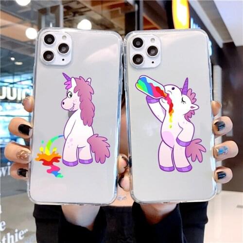 Unicorn cartoon cute transparent phone case for iPhone 6 6S PLUS 7 8 X XR XS 1112 Pro MAX SE 2020 12mimi