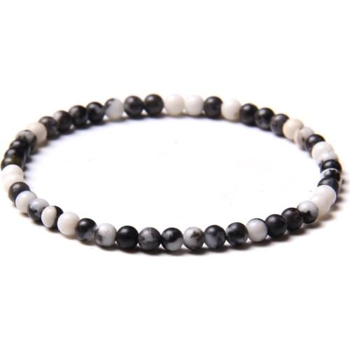 Fashion 4mm Round Natural Stone Bead Bracelet Trendy lapis lazuli Zebra Sodalite Stone Beads Bracelet for Women Men Jewelry Gift