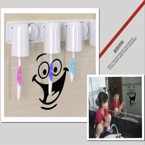 Smile Face Toilet Stickers DIY Personalized Furniture Decoration Sticker Waterproof Bathroom Home Decor