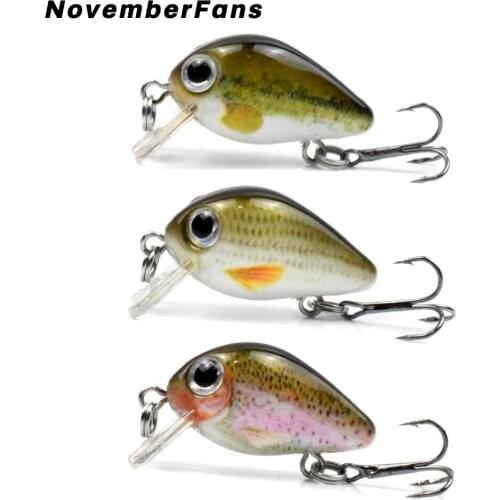NovemberFans Mini Crankbait 2.8cm 1.7g Crank Wobblers Hard Plastic Bait Floating Fishing Bass Pike Lures Fake Baits Tackle