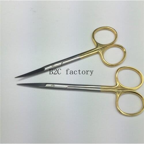 New Eye Scissors Gold Handle Cosmetic Plastic Surgery Instruments Nasal and Eye Plastic Surgery Tools