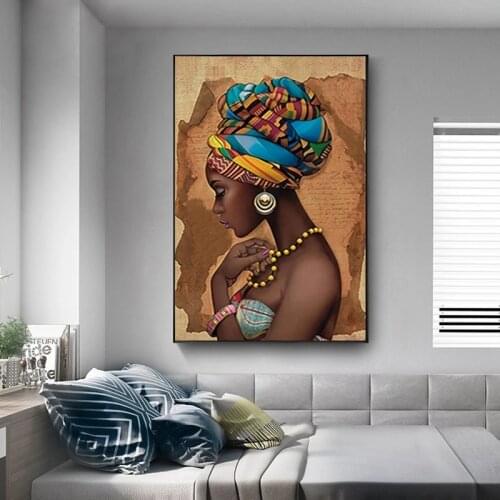 Cuadros New Black Sexy Iovers Modern African Women Decorative Wall Poster Fashion Deauty Image Nordic Style Home Decor