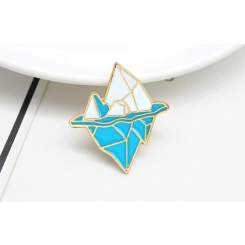 Originality Unique Cartoon Blue Iceberg Pattern Brooch Jewelry Gifts Tip Of The Iceberg Brooches Overcoat Decorative Accessory