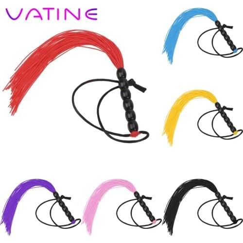 VATINE 22cm Spanking Whip Tiny Silicone Tassel Flog Tool Fetish Flirt Adult Sex Toy for Women Couple SM Adult Games