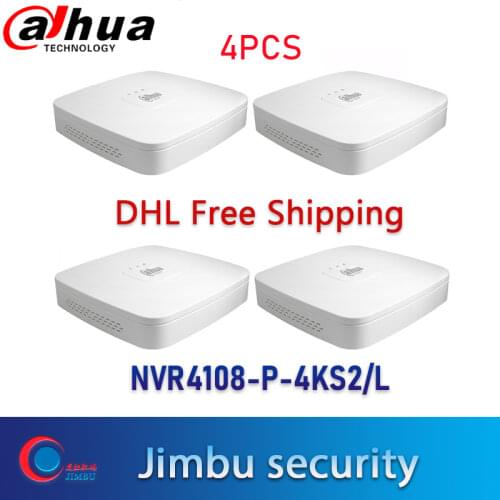 Dahua NVR 8CH NVR4108-P-4KS2 4PCS Smart 1U 4PoE port 4K&H.265 Lite Network Video Recorder Up to 8MP Resolution