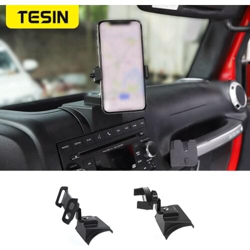 TESIN ABS Car Navigation GPS Stand Bracket Mount IPad Mobile Phone Holder Support for Jeep Wrangler 2011-2017 Car Accessories