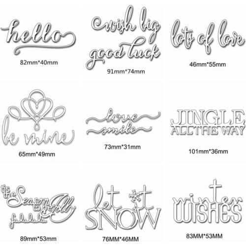 Hello Wishes Love Letters Metal Cutting Dies Stencil for DIY Scrapbooking Album Paper Cards Making Decorative Crafts New 2019