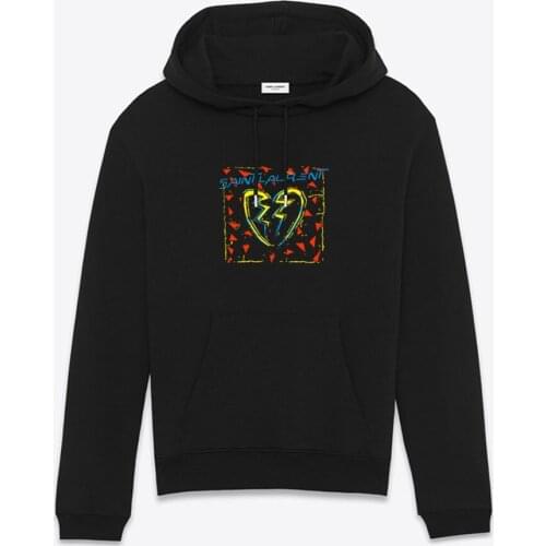 2021 Women Cotton Sweatshirt Men Plus Size SL Brand Letter Print Black Hooded Pullover Female Fashion Casual Loose Hoodies G19