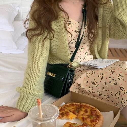 Korean Woman Sweater Cardigan Fall Sweet Retro KNTS Short Loose Version Joint Winter Retro Sensuality The Fairy Van Frock Button