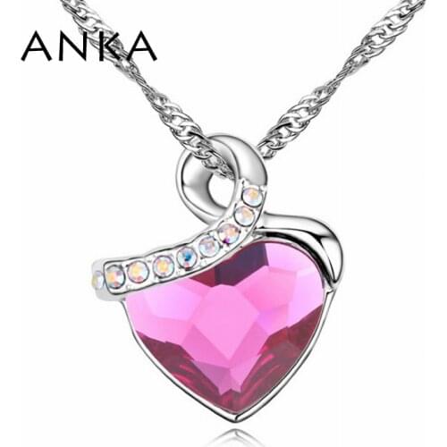 ANKA Colares Femininos Valentines Day Big Crystal Necklace No Lead-free Nickel Cadmium Crystals from Austria #102350