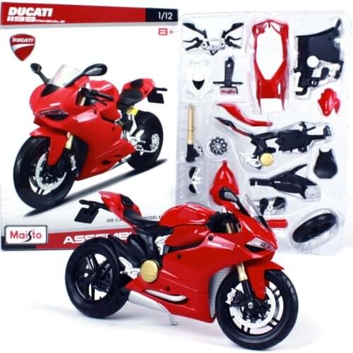 1:12 Maisto Ducati 1199 Panigale Red Assembly DIY MOTORCYCLE BIKE Model Kit For Kids Gifts Toy Free Shipping Original Box