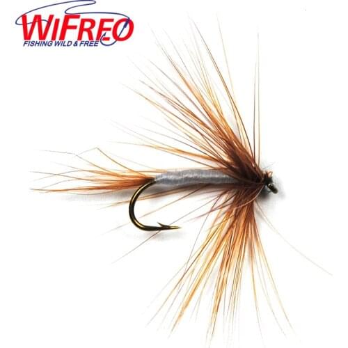 10PCS 10# Wifreo Brown Hackle Dun Fly for Fly Fishing Trout We Flies