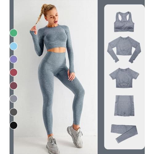 2pcs/set Sport Outfit for Women Sportswear Workout Gym Clothes Female Seamless Yoga Sport Set Suits Fitness Clothing Leggings