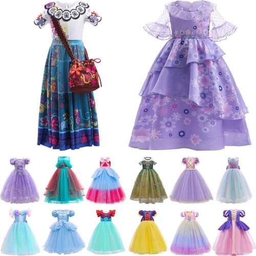 2021 Baby Girl Princess Dress for Girls Halloween Carnival Party Dress up Birthday Costume Children Clothing Vestidos