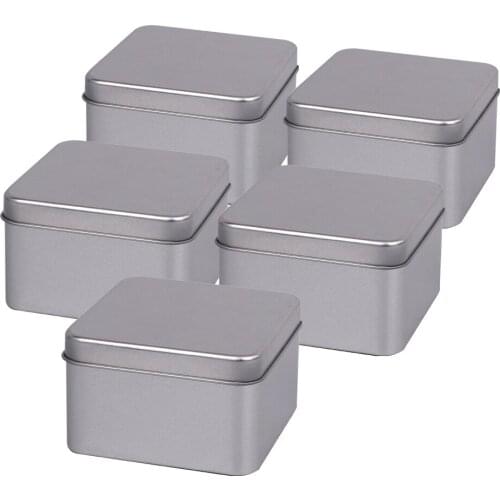 5 Pieces Food Safe Material Metal Small Square Tin Storage Box Coin Candy Jewelry Case Basic Necessities Home Organizer Box
