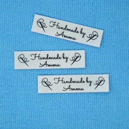 96pieces Custom Ironing Labels, Custom Clothing Labels, Text, iron on , Organic Cotton Fabric Name Label (YT157)