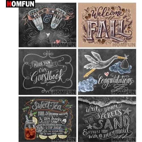 HOMFUN Full Square/Round Drill 5D DIY Diamond Painting "Blackboard text" 3D Embroidery Cross Stitch 5D Decor Gift A06840