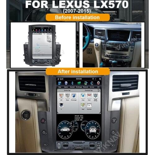 Android car stereo radio DVD player for Lexus LX570 2007-2015 vertical screen GPS navigation multimedia player FM BT 13.6 inch