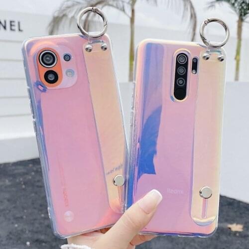 Dream Color Case For OPPO Realme 8 Pro GT V15 C25 C21 C20 C11 C15 C12 Soft TPU Wrist Strap Cover For OPPO Find X3 Realme 7 Pro