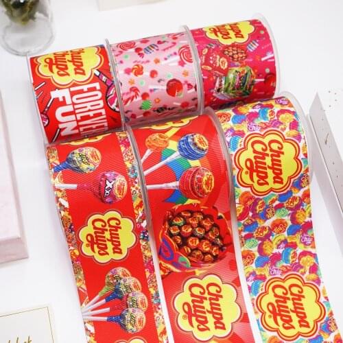 DIY Cartoon Candy Printed Grosgrain Ribbon For Craft Supplies Sewing Accessories 5 Yards, Planar Resins Mold 10 Pieces. 50619