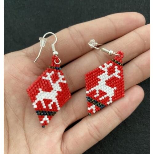 Pretty Bead Fashion Earrings For Women Christmas Reindeer Earring Chic Boho Miyuki Glass Beads Jewelry