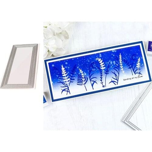 Metal cutting dies slimline cuts stitched rectangles mold Scrapbook cards making paper craft knife mould 2020 new arrival