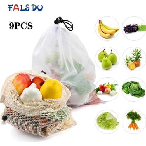 Reusable Vegetable Fruit Bags Eco Friendly Shopping Toys Mesh Produce Bags Washable Kitchen Storage Mesh Bags