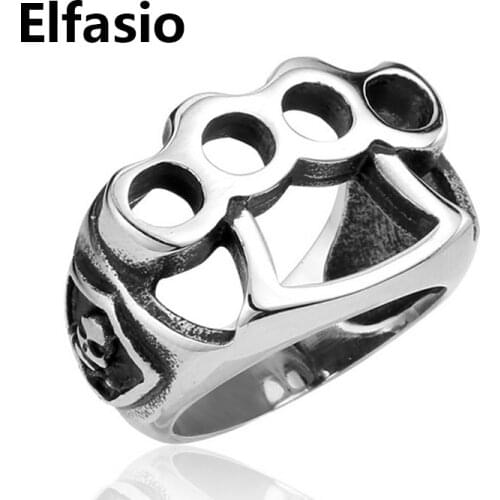 Mens Boys Stainless Steel Ring Band Skull Knuckle Duster Biker Wholesale Jewelry Us Size 8-14