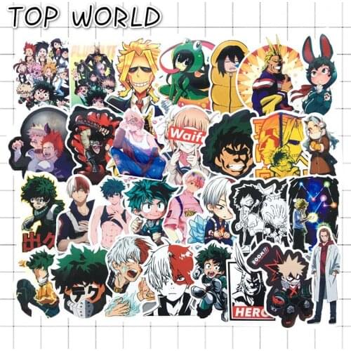 10/73pcs My Hero Academia Suitcase Stickers Laptop Skateboard Izuku Midoriya All Might Boku No Hero Academia Anime Character