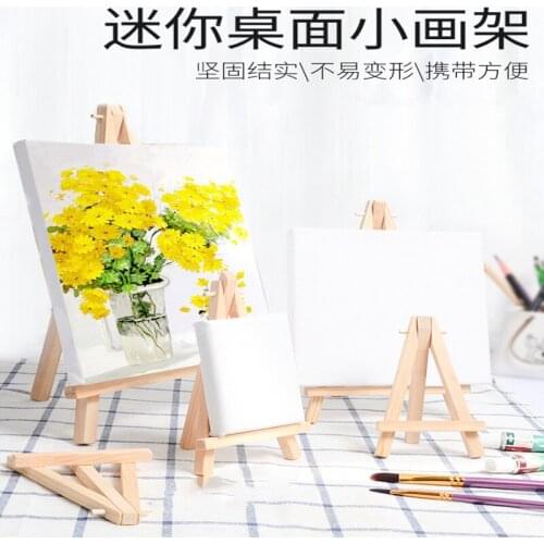 1pc mini desktop easel Wooden folding small easel Wooden sketch display stand Photo frame holder