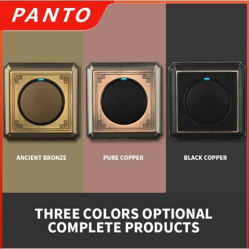 PANTO LED Light 1 Way 2 Way Wall Dimmer Switch USB Retro Button Switch European Socket German Socket French Socket Light Control