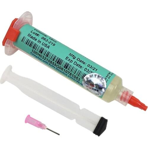 10CC Original AMTECH BGA Solder Soldering Paste Flux + Syringe Plunger for Phone PCB BGA PGA SMD Soldering Repair Welding Tool