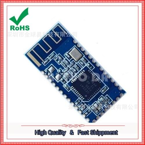 AT-05 Bluetooth 4.0 BLE module serial port leads to CC2541 compatible HM-10 module connected to the microcontroller board
