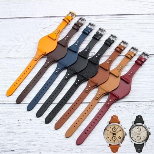 First layer calfskin strap for Fossil ES4113 ES3625 ES3616 ES3838 ES4114 womens series 18mm genuine leather watchband